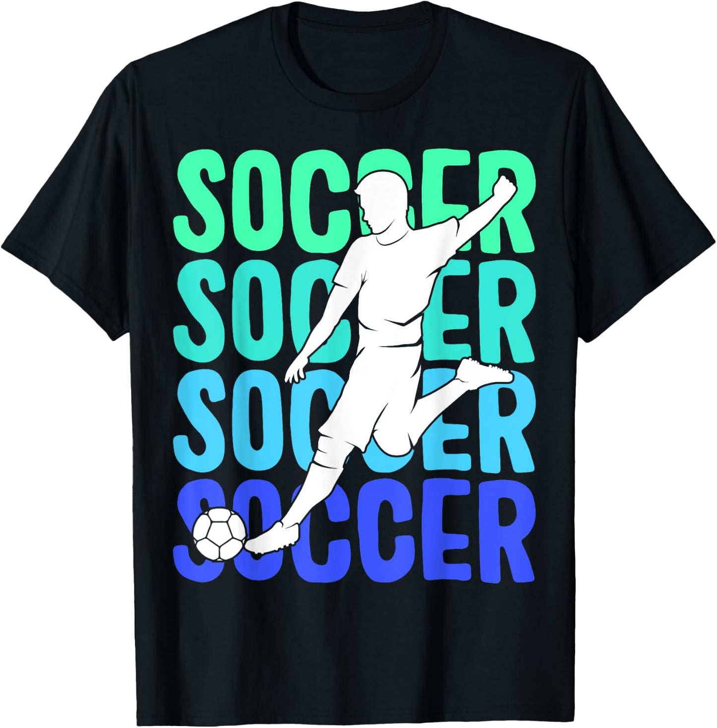 Soccer Boys Men Kids T-Shirt - T-Shirt | Black