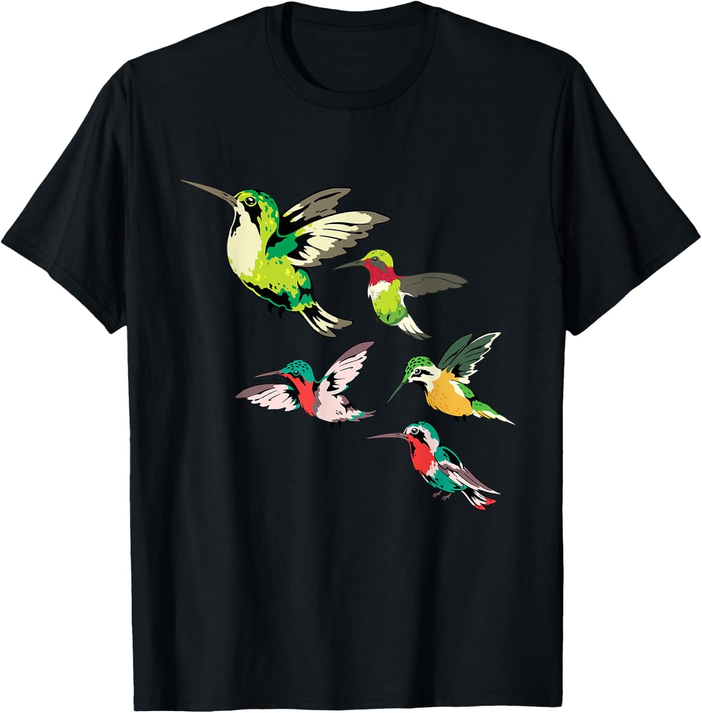 Animal Lover Birdwatching Beautiful Bird Hummingbird T-Shirt - T-Shirt | Black