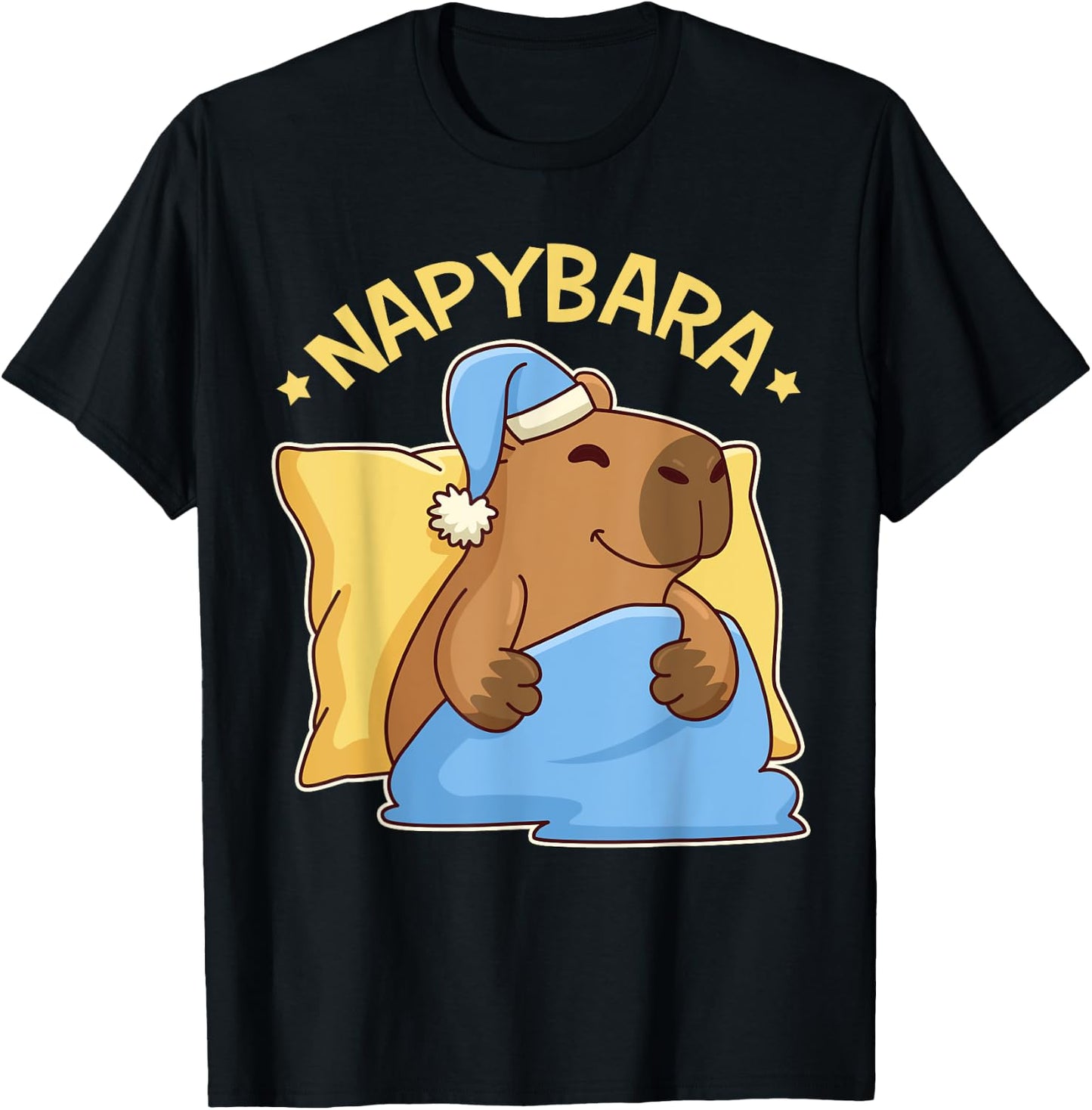 Cute Nap Capybara Pyjamas - Nappybara T-Shirt - T-Shirt | Black