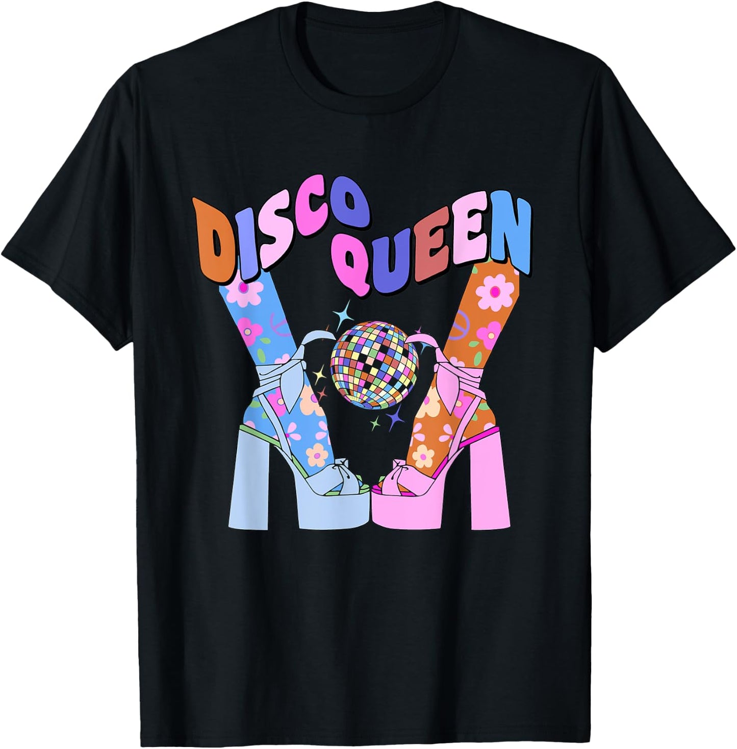 Disco Queen 70's Disco Themed Vintage Seventies Costume T-Shirt - T-Shirt | Black