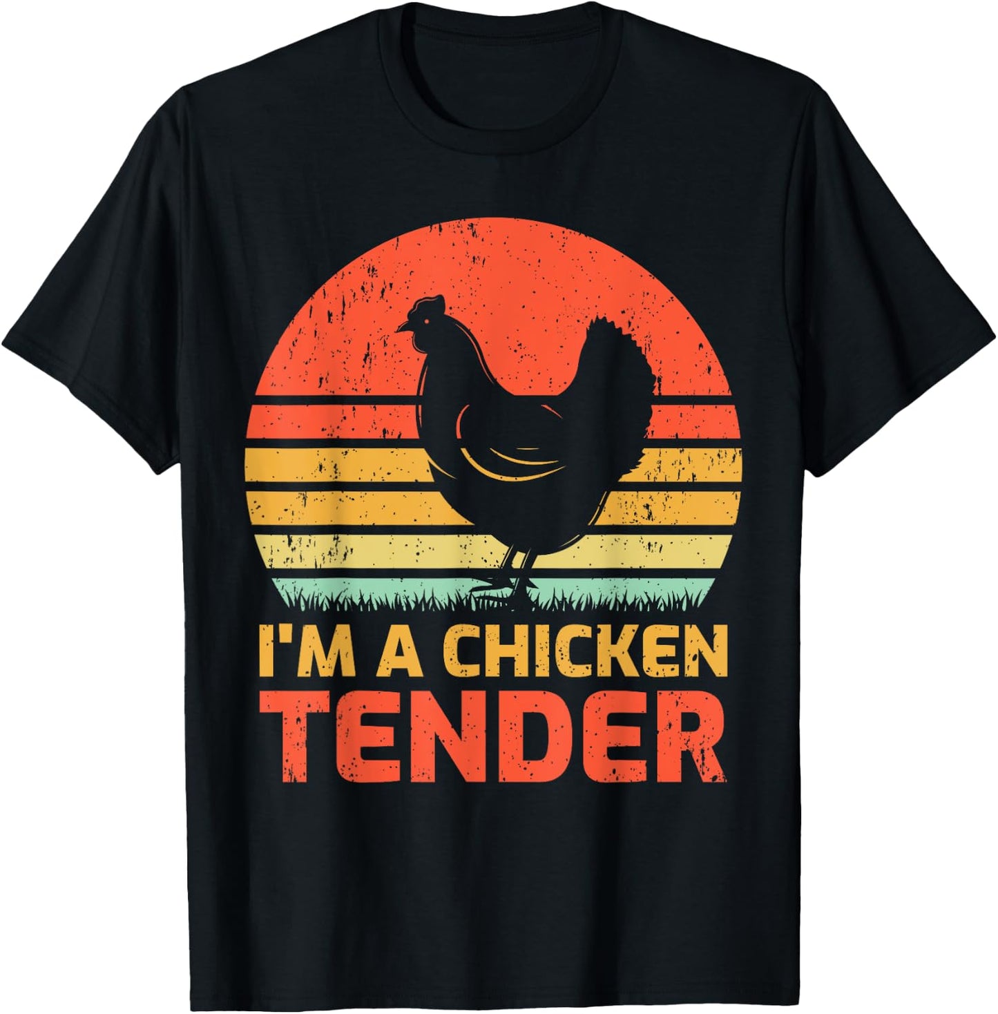 Vintage Chicken Farmer Retro I'm A Chicken Tender T-Shirt - T-Shirt | Black