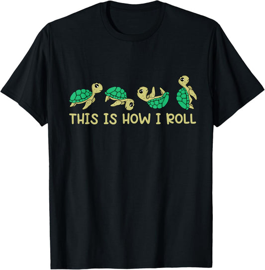 Sea Turtle Lover Kids This Is How I Roll Turtle T-Shirt - T-Shirt | Black