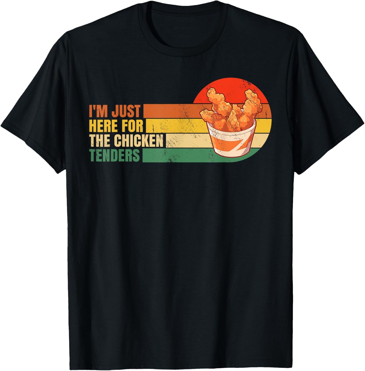 I'm Just Here for the Chicken Tenders Funny Chicken Popcorn T-Shirt - T-Shirt | Black
