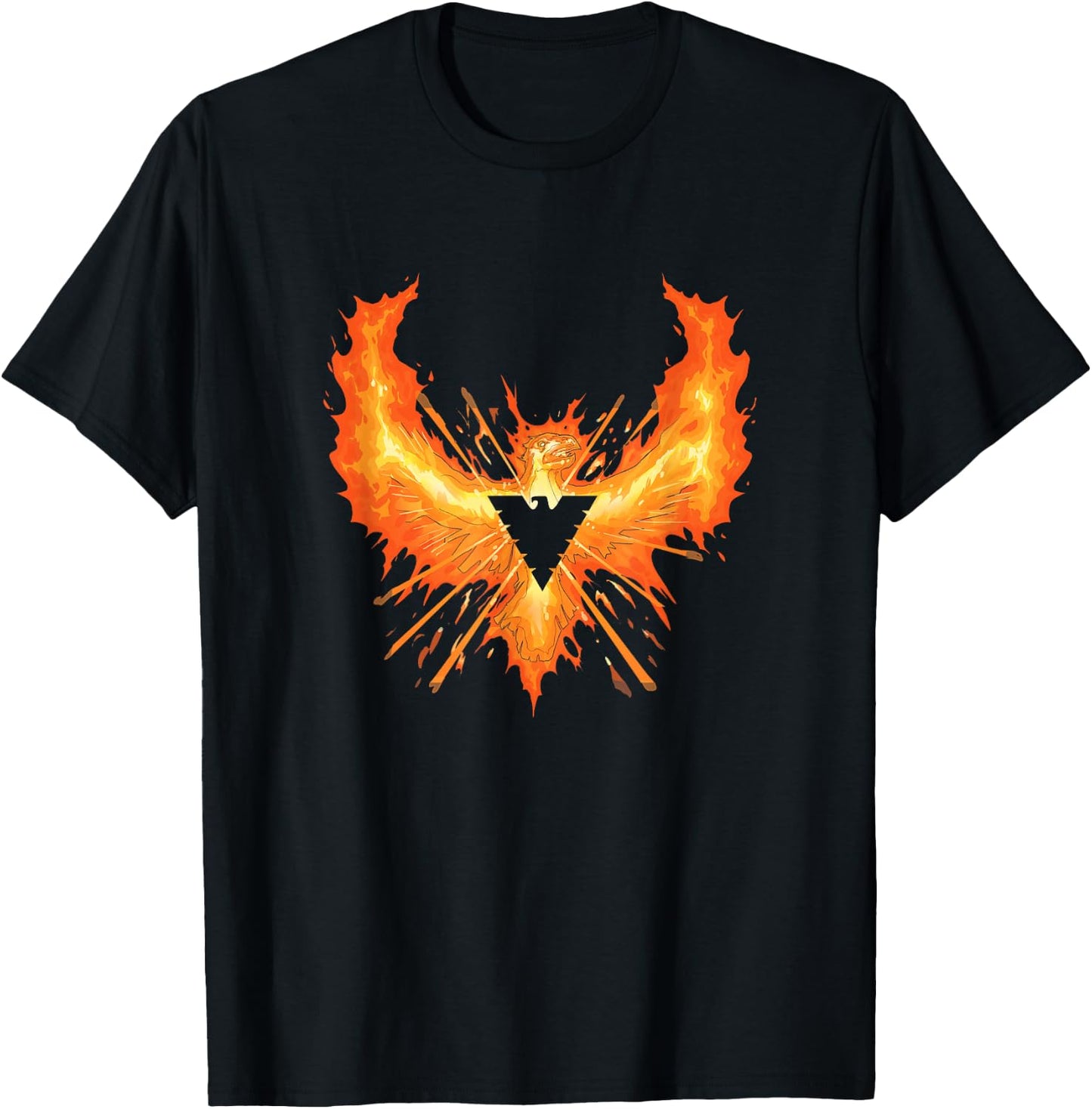 Marvel X-Men Phoenix Force Wings Spread In Flames Logo T-Shirt - T-Shirt | Black