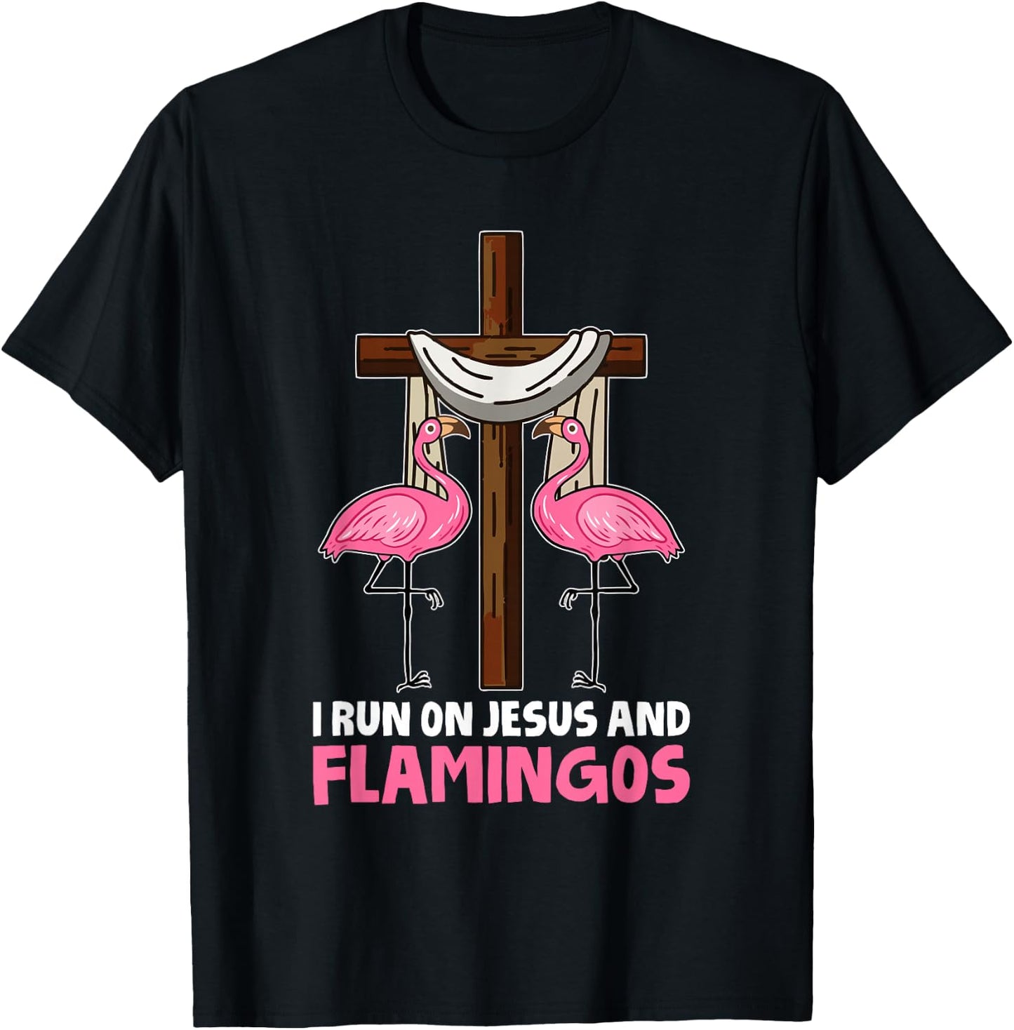 Christianity Cool - Jesus Bible Religion Christian Flamingo T-Shirt - T-Shirt | Black
