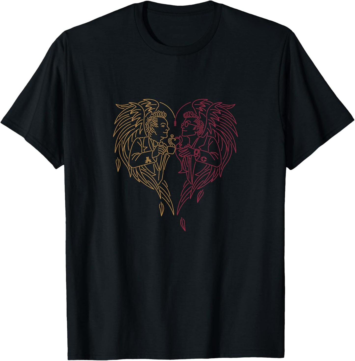 Good Omens - A Toast to The World (Gold and Red) T-Shirt - T-Shirt | Black