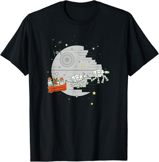 Star Wars Christmas Death Star Sleigh Ride T-Shirt - T-Shirt | Black