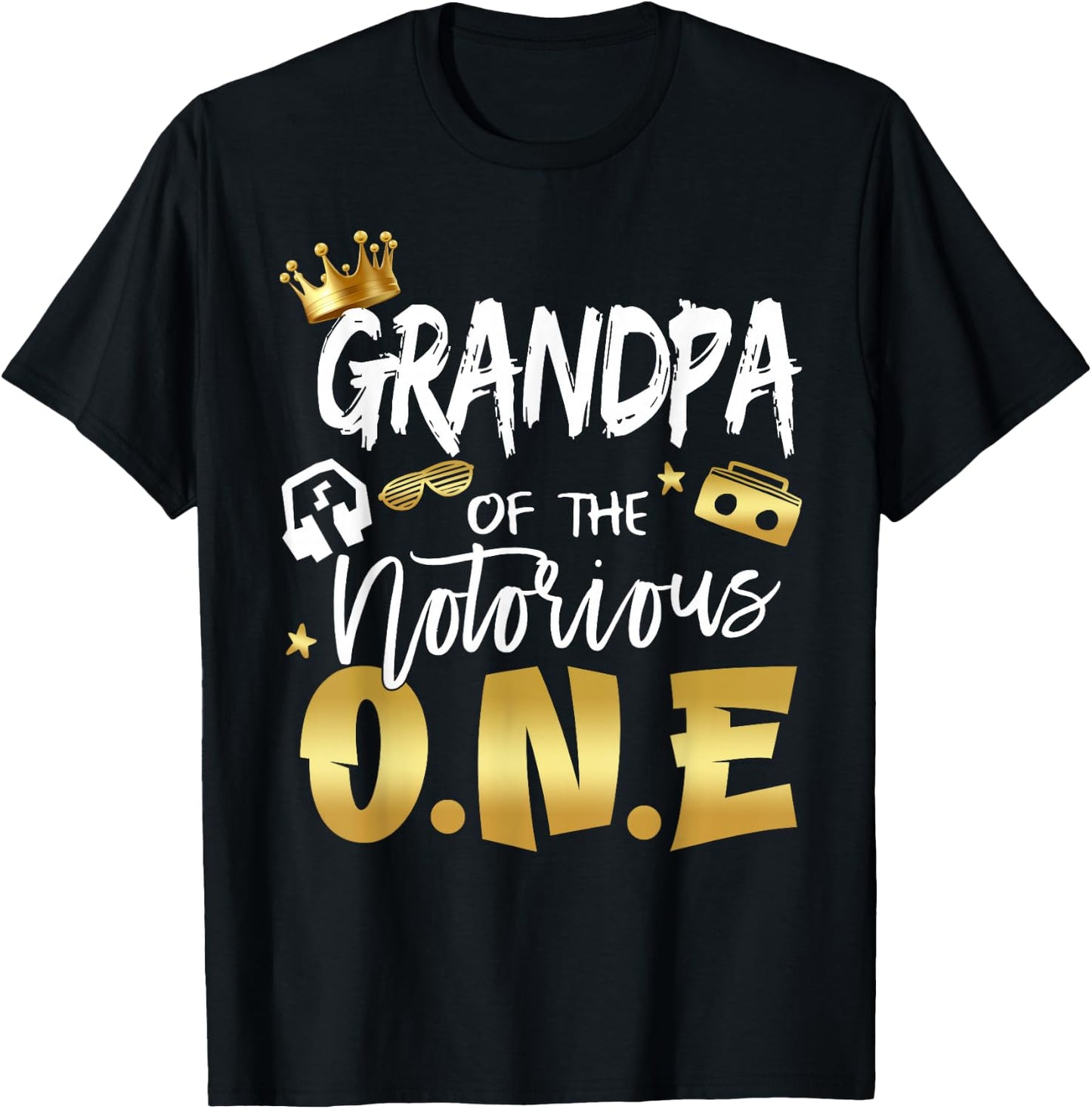 Grandpa Of The Notorious One Old School Hip Hop 1st Birthday T-Shirt - T-Shirt | Black