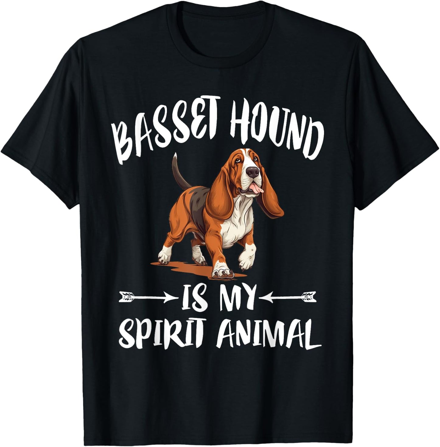 Basset Hound Is My Spirit Animal Dog T-Shirt - T-Shirt | Black