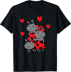 Ladybugs Love Cute Insect Love Ladybugs T-Shirt - T-Shirt | Black