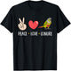 Green Cheek Conure Peace Love Conure Parrot Bird Conure T-Shirt - T-Shirt | Black