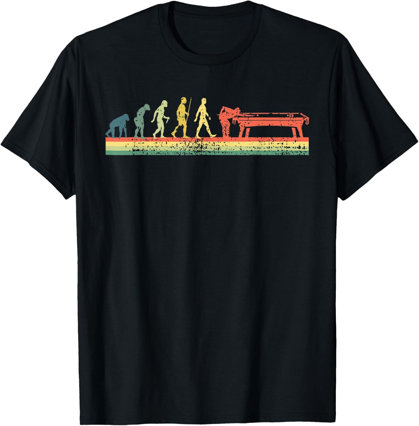 Funny Human Billiards Evolution 8 Ball Pool Player T-Shirt - T-Shirt | Black