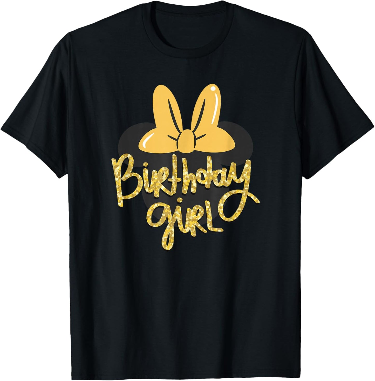 Disney Minnie Mouse Birthday Girl Gold Colorpop Small T-Shirt - T-Shirt | Black