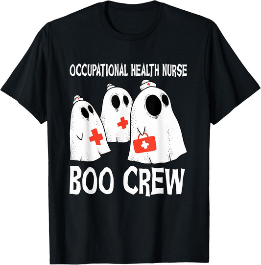Spooky Occupational Health Nurse Boo Crew Halloween Costume T-Shirt - T-Shirt | Black