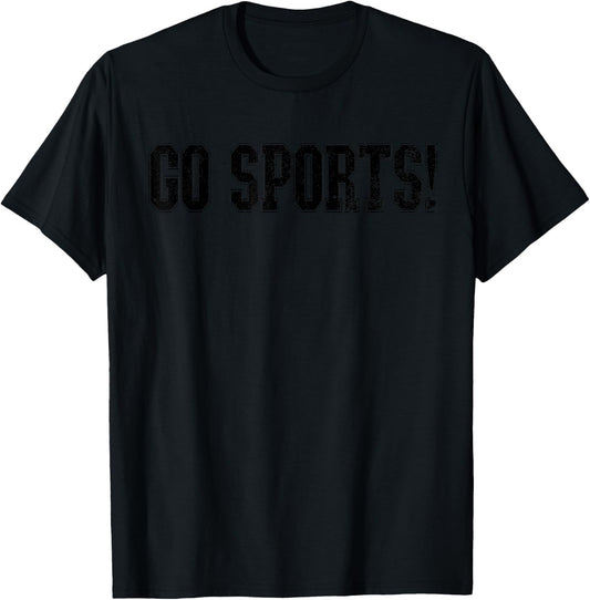 Go Sports! Co. Funny Vintage Sports Clueless Sport Fan - Grey, Small T-Shirt - T-Shirt | Black