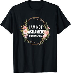 Romans 1:16 1 16 God Jesus Religious Quote Christian T-Shirt - T-Shirt | Black
