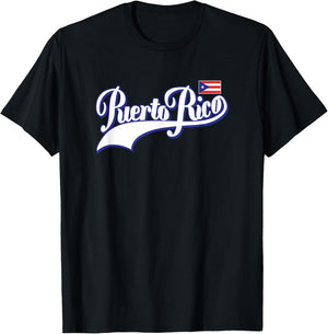 Puerto Rico Flag Puerto Rican Pride Athletic Style Country T-Shirt - T-Shirt | Black