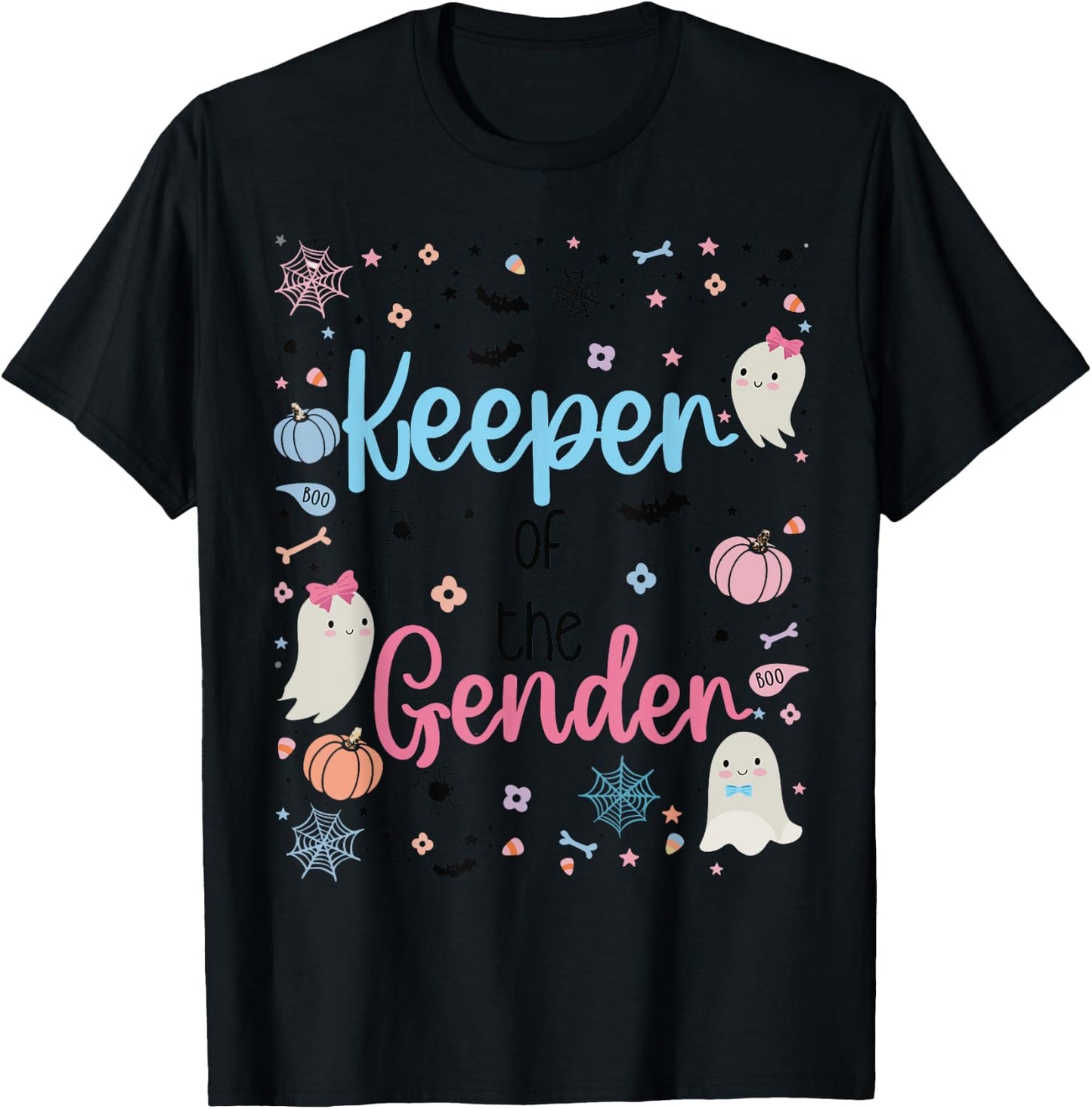 Boo Keeper Of The Gender Reveal Baby Pregnancy Announcement T-Shirt - T-Shirt | Black