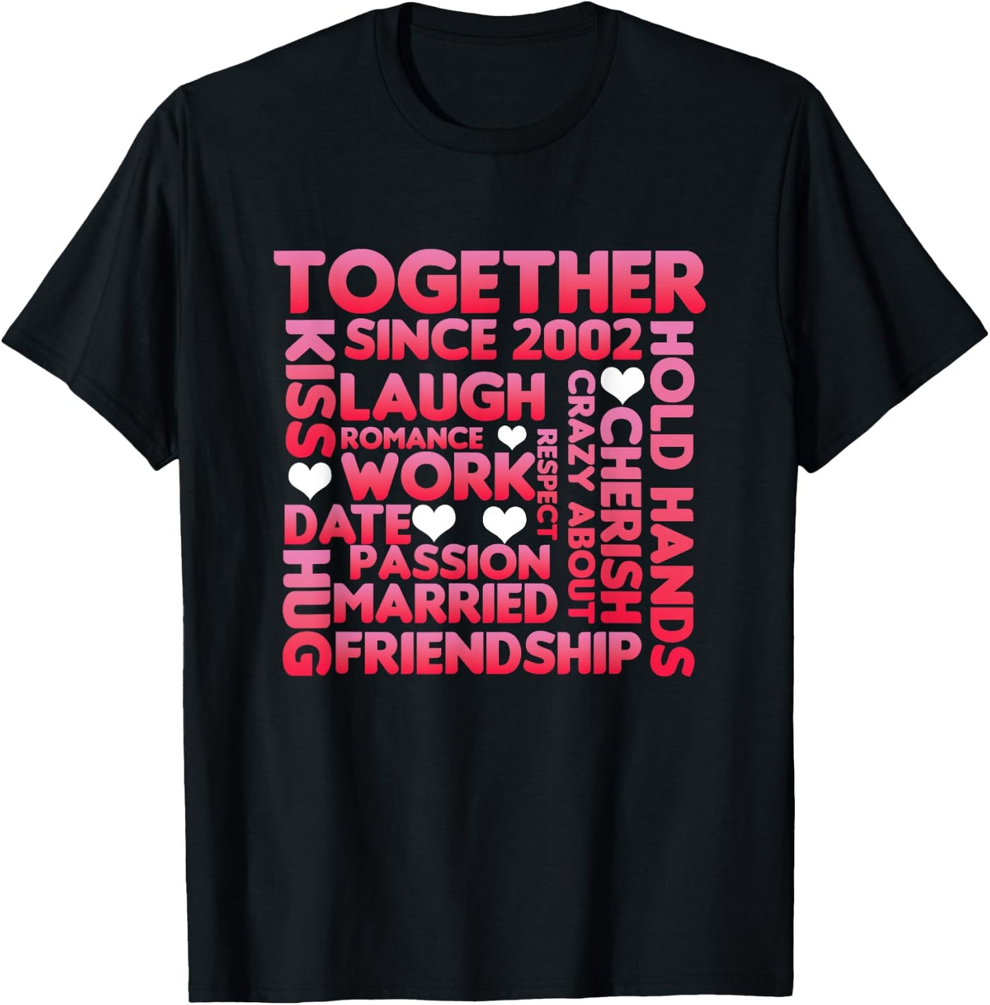 Together Since 2002 Relationship Partner Marriage Couple Gift T-Shirt - T-Shirt | Black