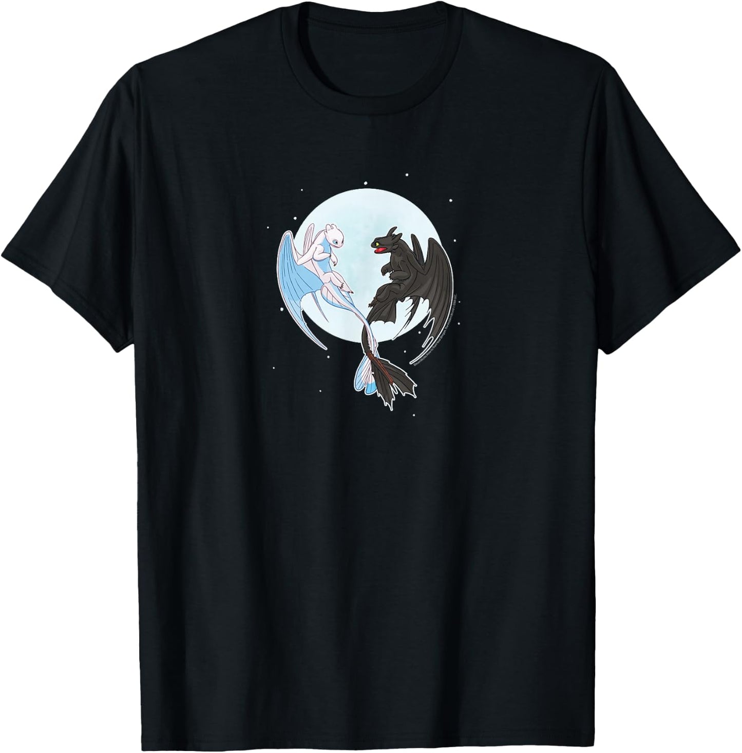 How To Train Your Dragon - Night And Light Moon T-Shirt - T-Shirt | Black