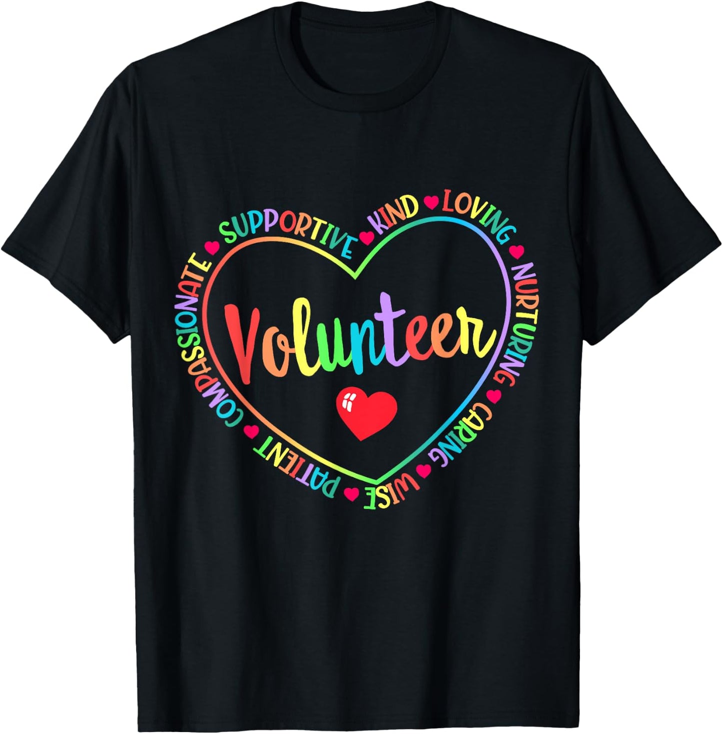 Cute Volunteer Volunteering Staff Uniform Event Church Group T-Shirt - T-Shirt | Black