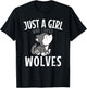 Just A Girl Who Loves Wolves Funny Wolf Doglike Lover Outfit T-Shirt - T-Shirt | Black