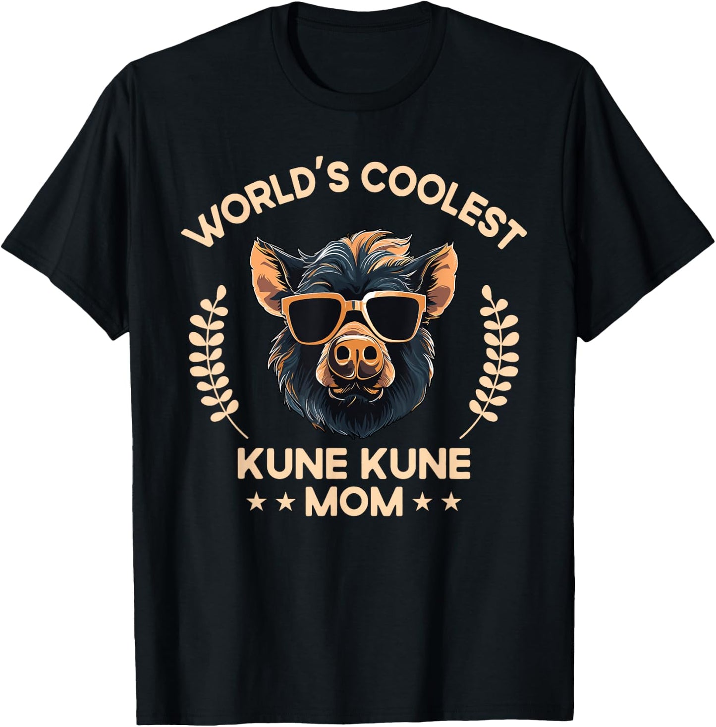 World's Coolest Pig Mom Mama - Women Farmer Kune Kune T-Shirt - T-Shirt | Black