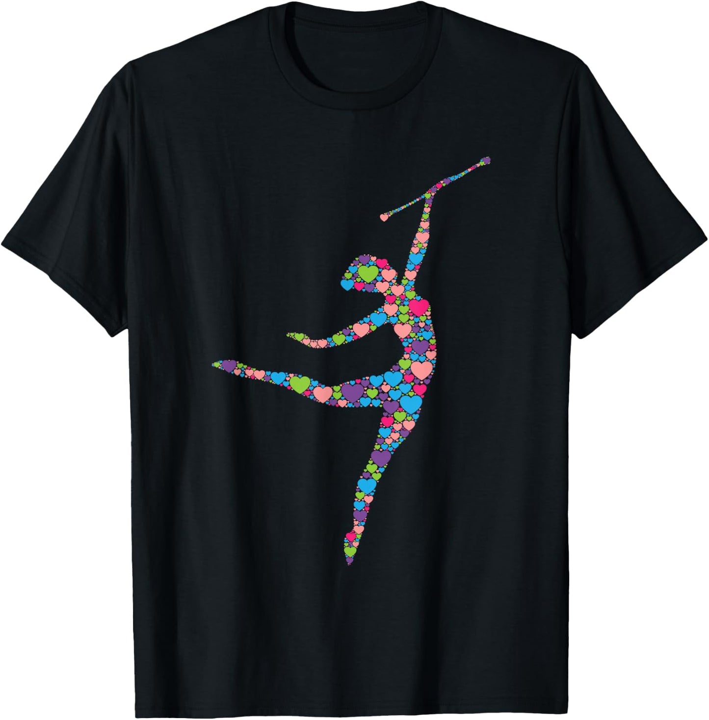 Baton Twirling Girl - Silhouette Dancing Twirler Majorette T-Shirt - T-Shirt | Black
