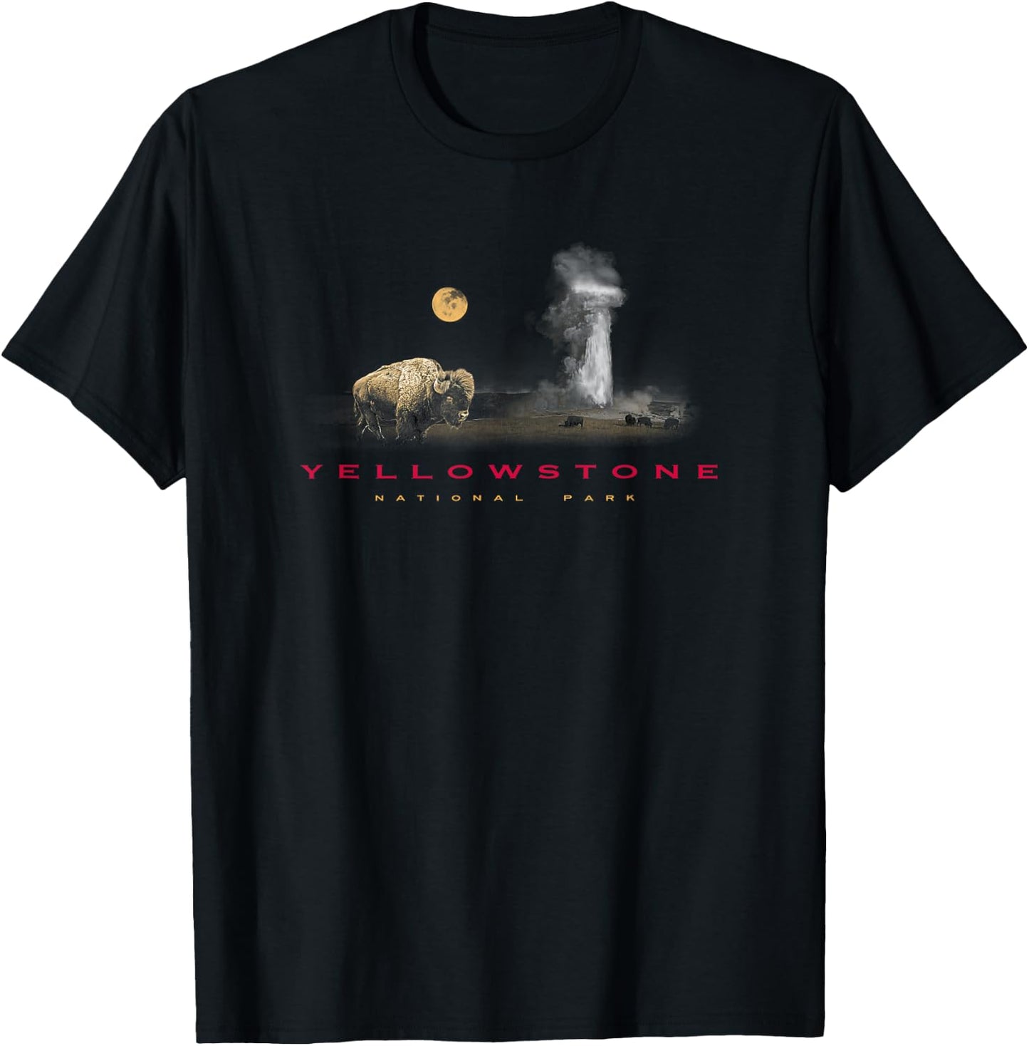 Yellowstone National Park Vintage T-Shirt - T-Shirt | Black