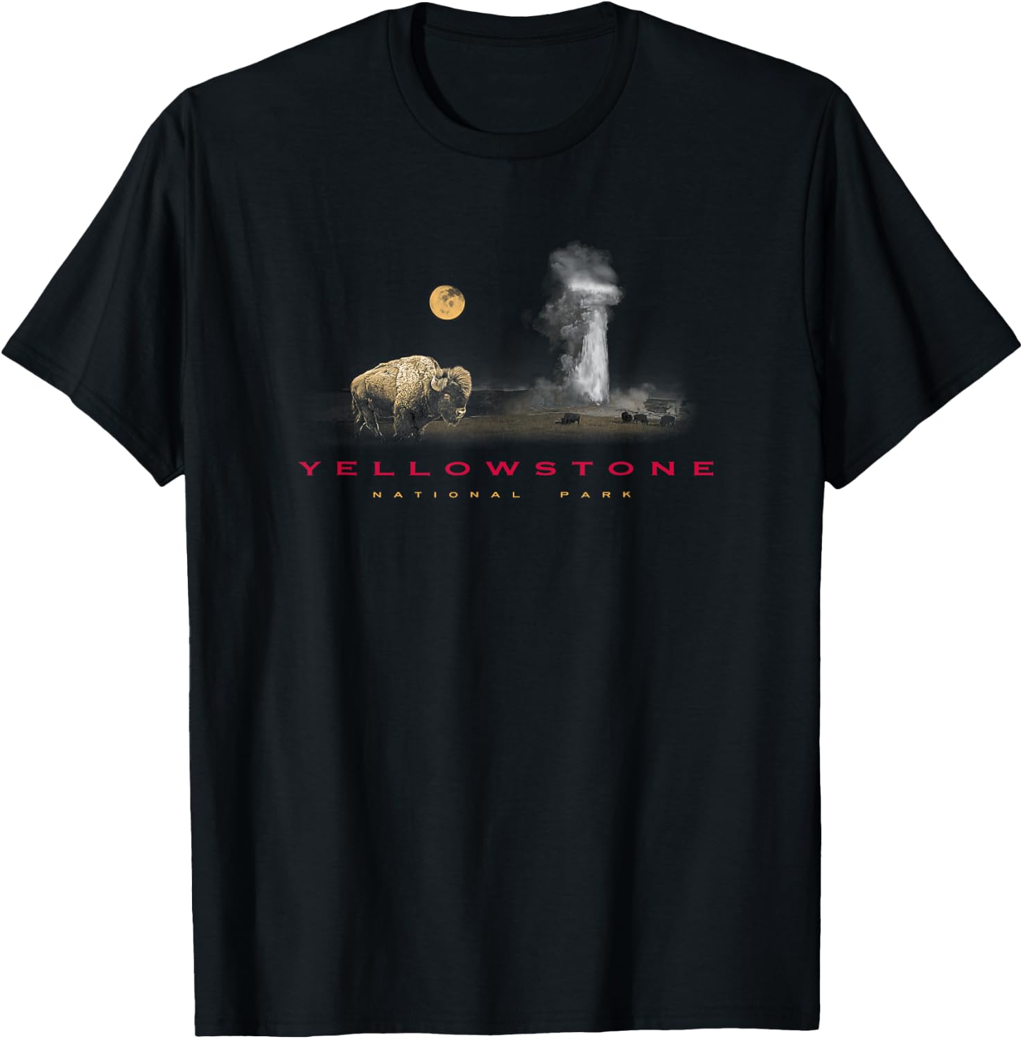 Yellowstone National Park Vintage T-Shirt - T-Shirt | Black