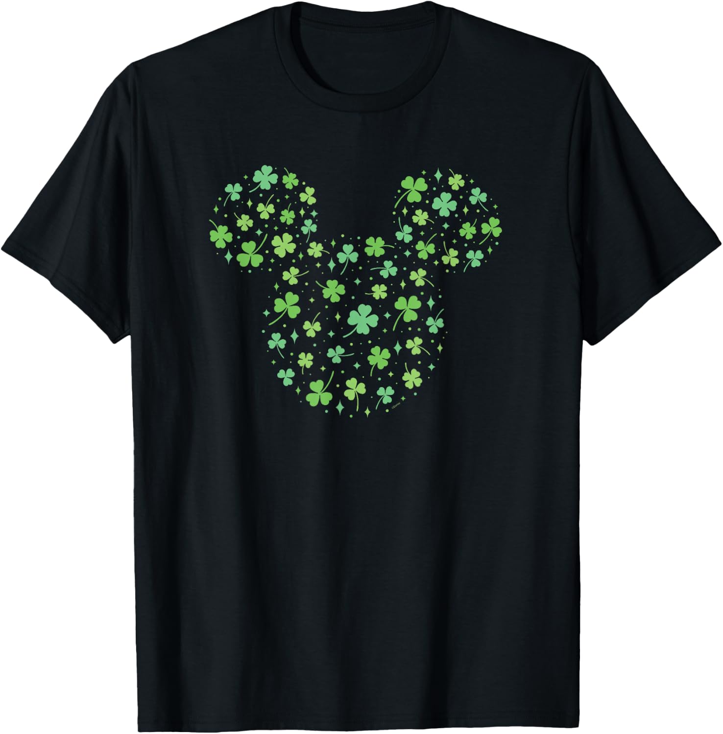 Disney Mickey Mouse Icon Shamrock Clovers St Patrick's Day T-Shirt - T-Shirt | Black