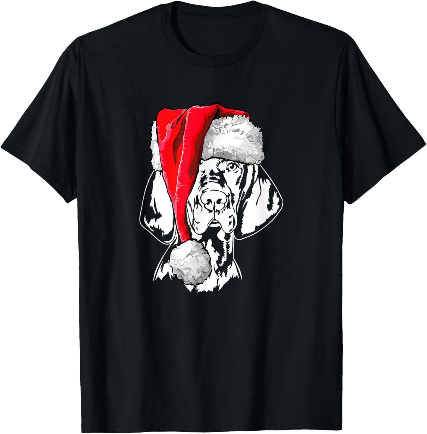 Funny Santa Hungarian Vizsla Christmas dog mom dog T-Shirt - T-Shirt | Black