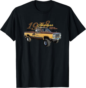 Vintage 1978 Pickup Truck, Classic American Trucks, Car Guys T-Shirt - T-Shirt | Black