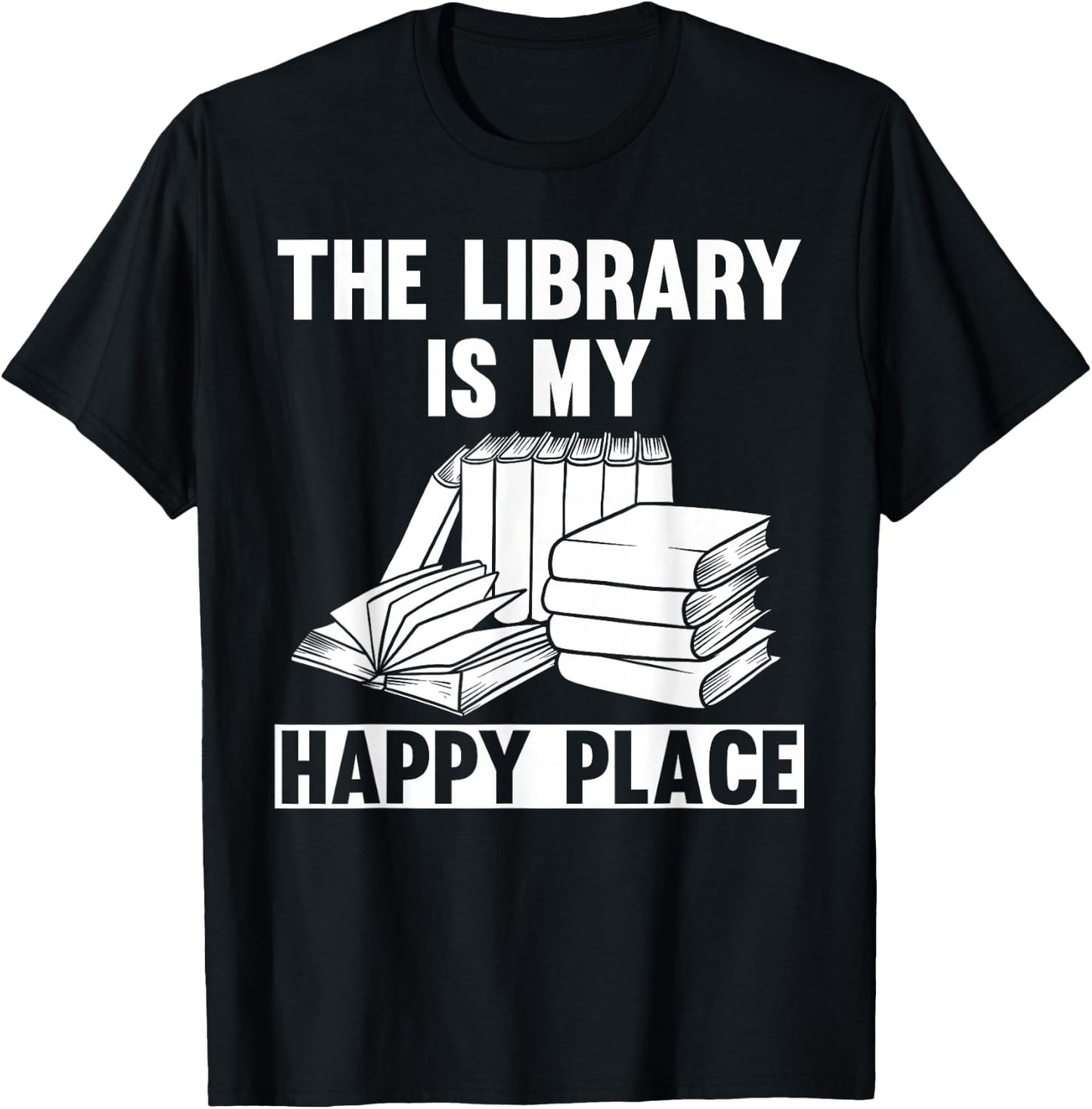 Cool Library Art Women Librarian Bookworm Book Lover T-Shirt - T-Shirt | Black