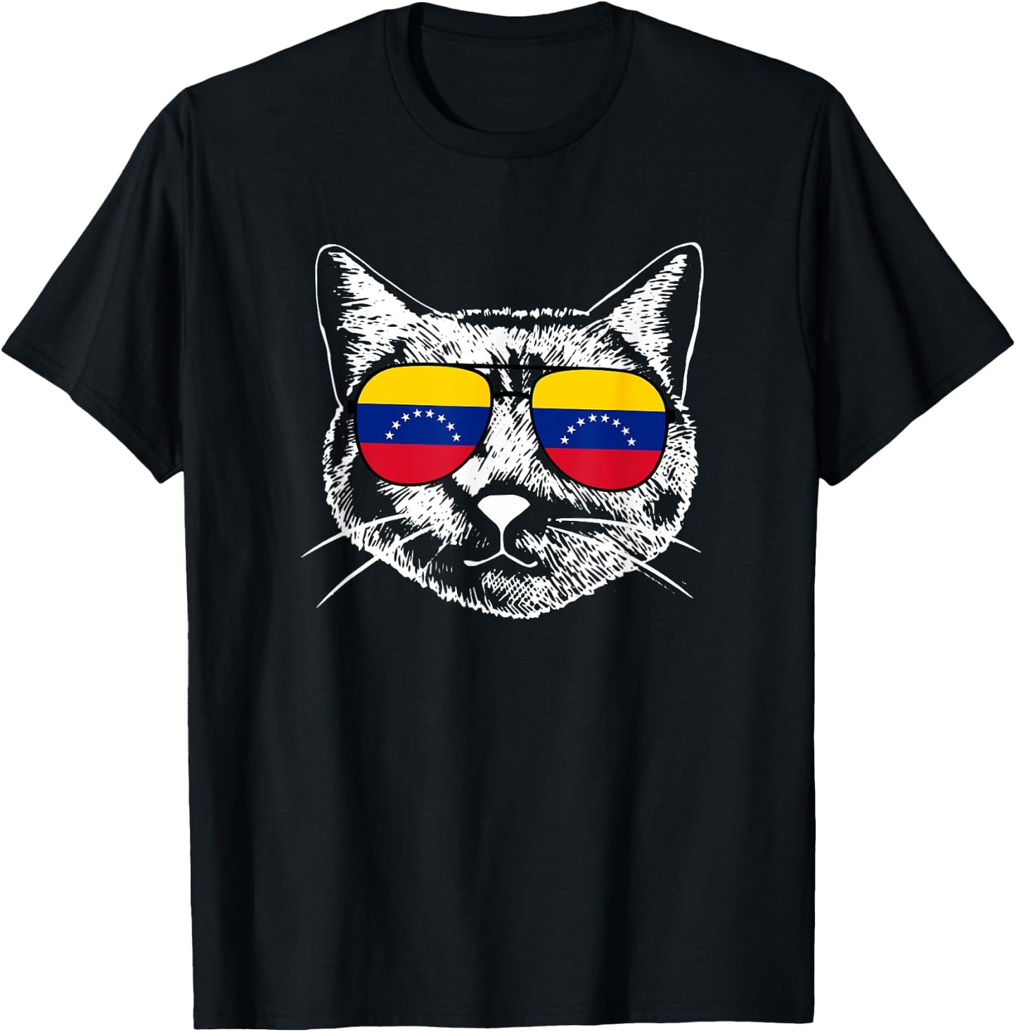 Funny Cat Lover Proud Venezuelan Venezuela Flag Pride Cat Women Kids T-Shirt - T-Shirt | Black