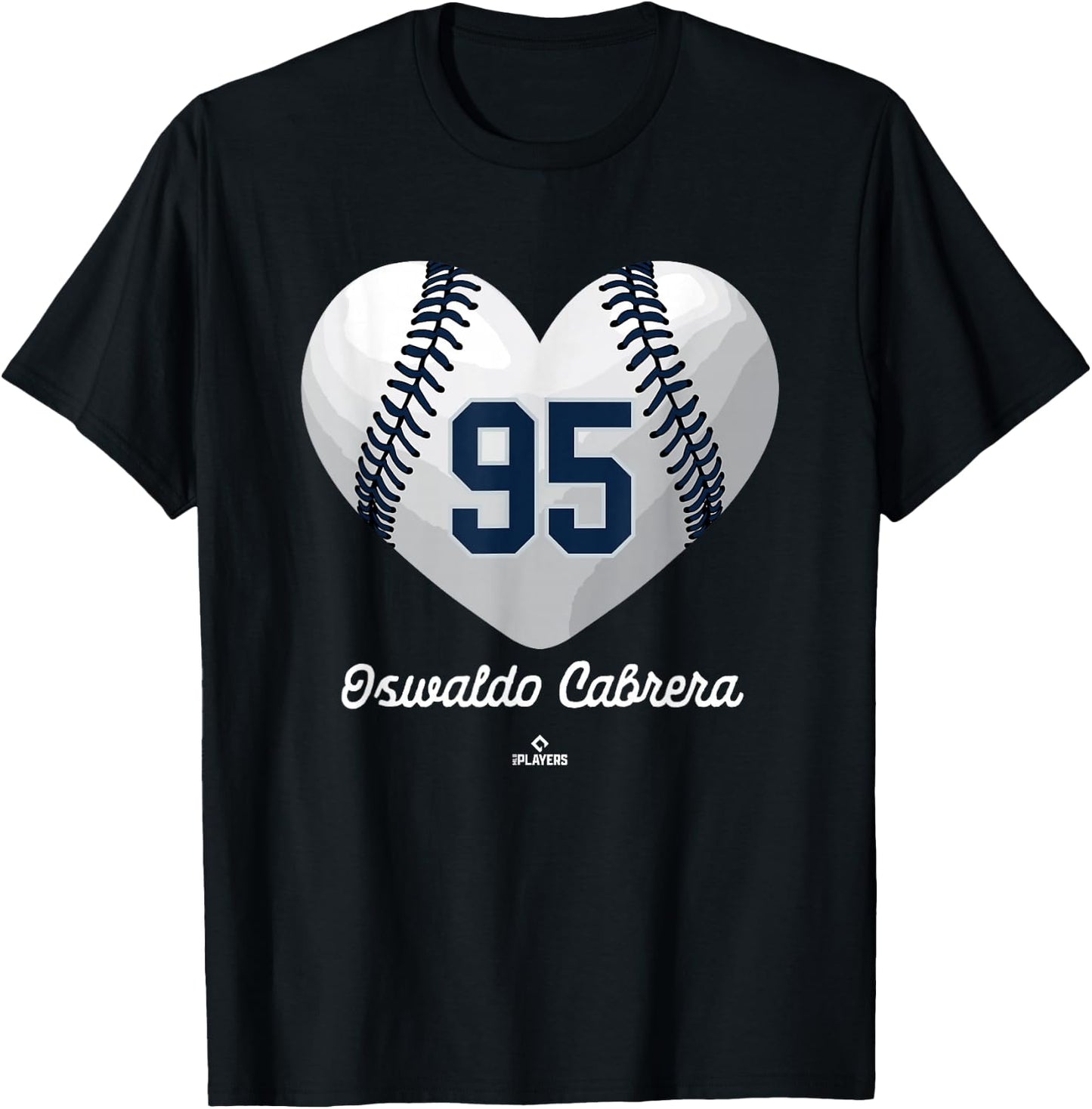 Baseball Heart Number Oswaldo Cabrera New York MLBPA T-Shirt - T-Shirt | Black
