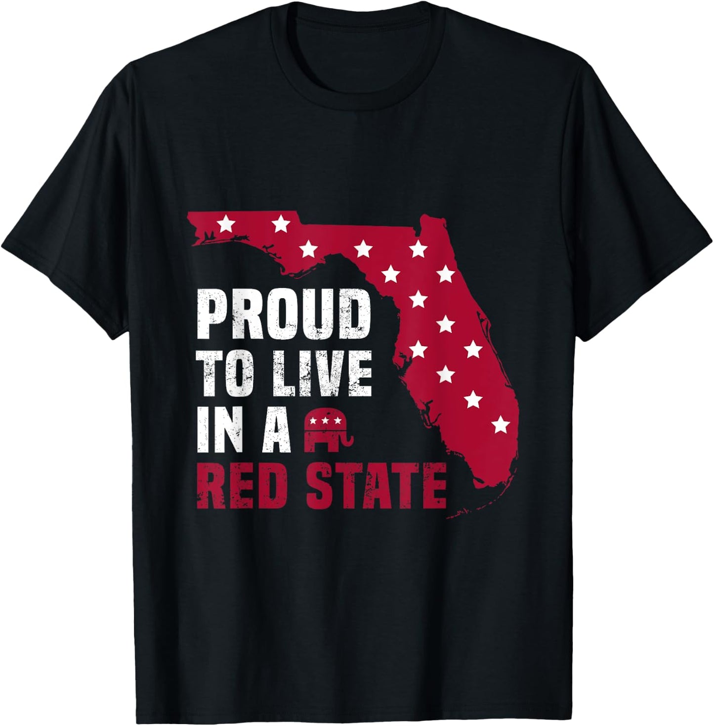 Proud To Live In A Red State Patriotic Floridian Men T-Shirt - T-Shirt | Black