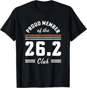 First Marathon 26.2 Club Marathoner Retro Runner T-Shirt - T-Shirt | Black
