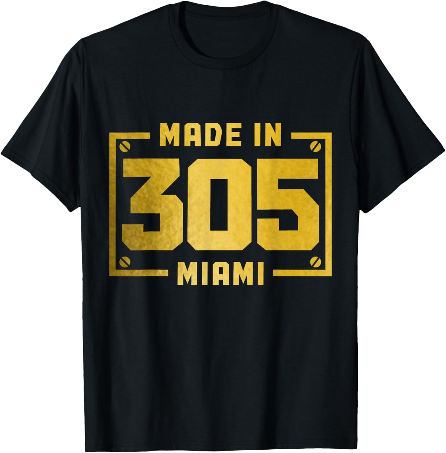 Miami Florida 305 Area Code Vintage FL Pride T-Shirt - T-Shirt | Black