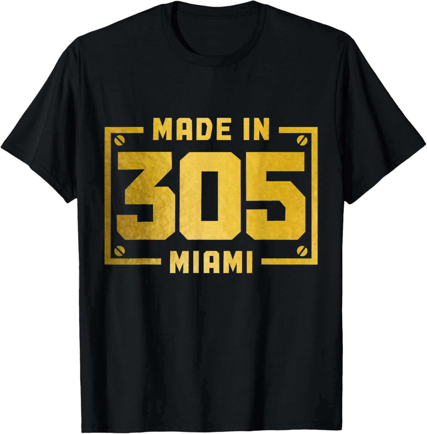 Miami Florida 305 Area Code Vintage FL Pride T-Shirt - T-Shirt | Black