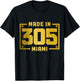 Miami Florida 305 Area Code Vintage FL Pride T-Shirt - T-Shirt | Black