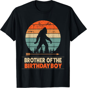 Brother of the Birthday Boy Bigfoot Birthday T-Shirt - T-Shirt | Black