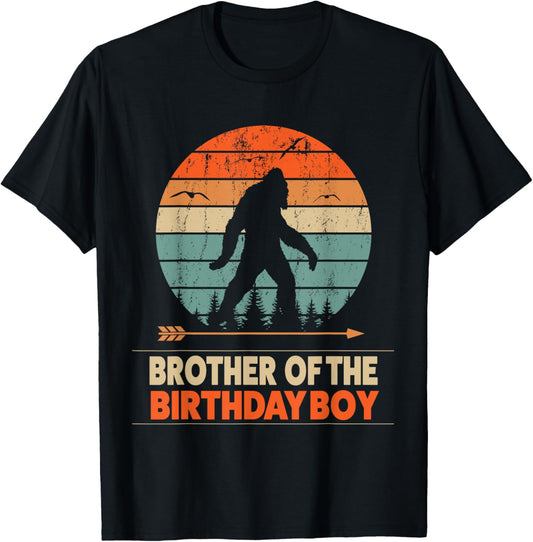 Brother of the Birthday Boy Bigfoot Birthday T-Shirt - T-Shirt | Black