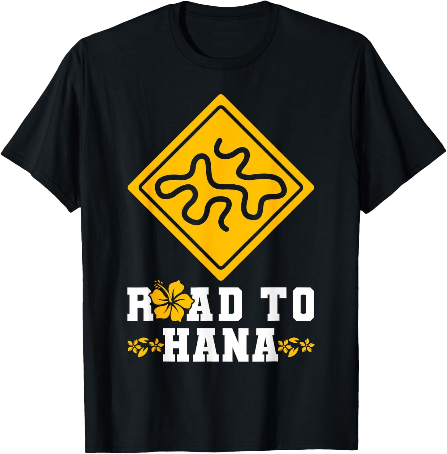 Hawaiian Islands Vintage Souvenir Road To Hana T-Shirt - T-Shirt | Black