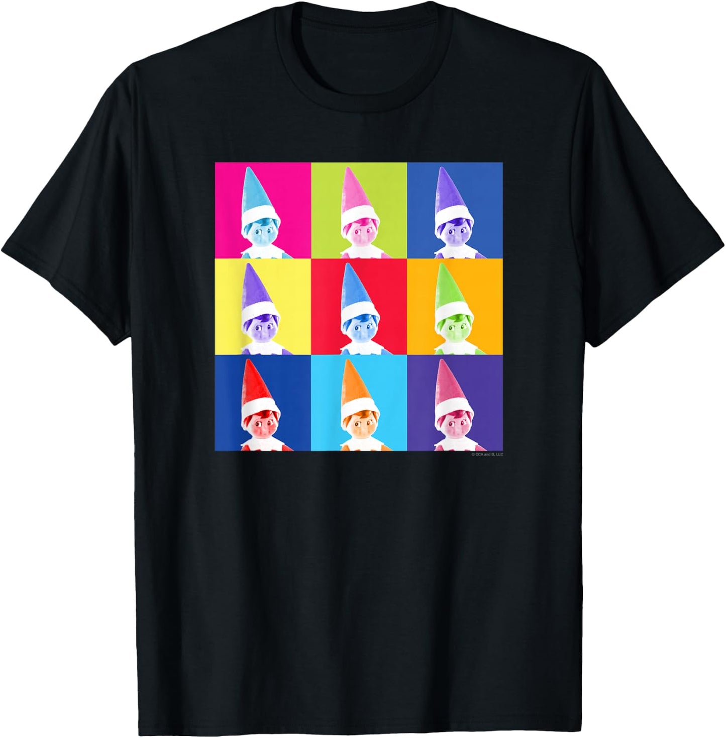 Elf on The Shelf Christmas Pop Color Elf Portrait Squares T-Shirt - T-Shirt | Black