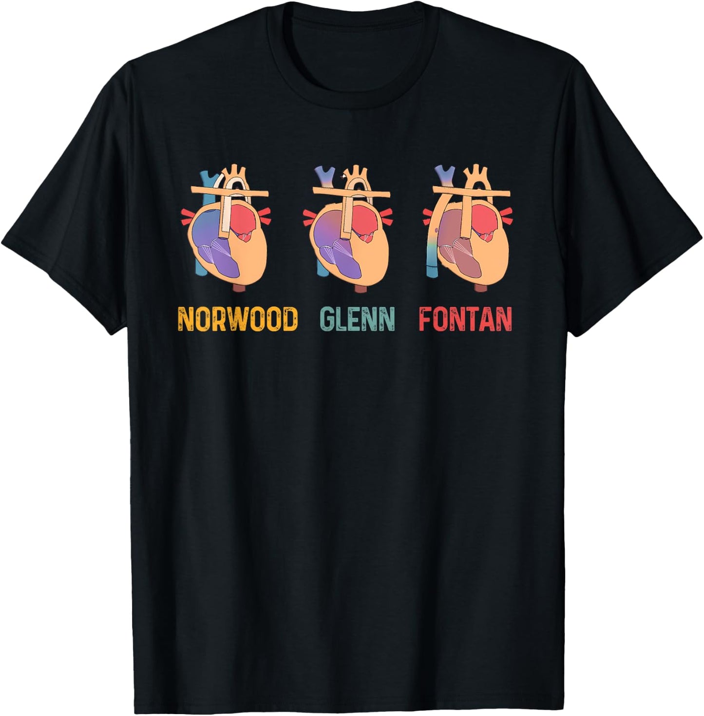 Cardiac Cardiology Cardiologist CVICU Norwood Glenn Fontan T-Shirt - T-Shirt | Black