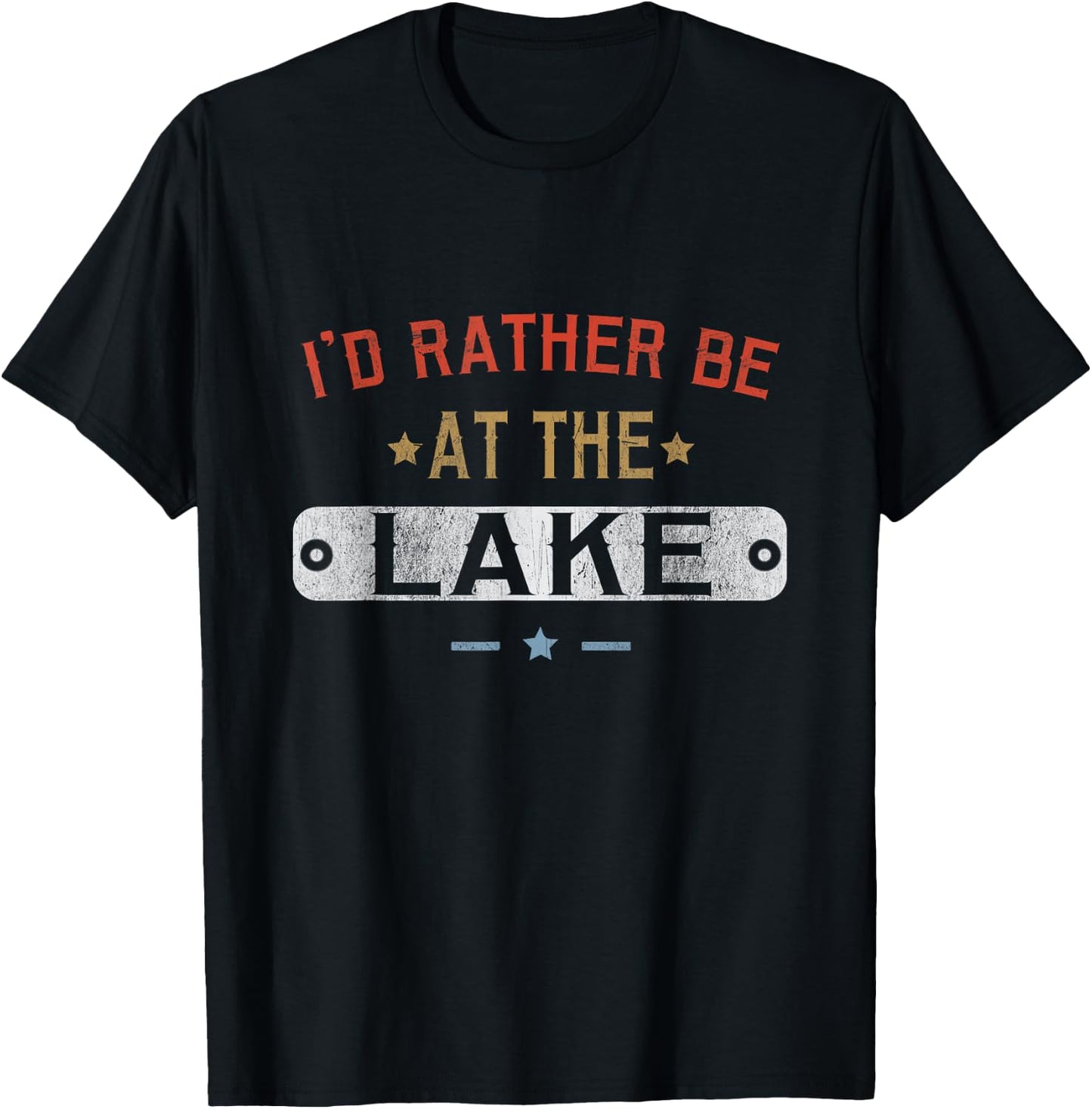 I'd Rather Be At The Lake Retro Vintage Men Women T-Shirt - T-Shirt | Black