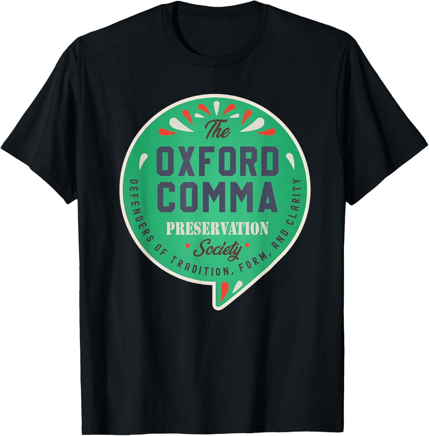 The Oxford Comma Preservation Society Vintage Team Oxford T-Shirt - T-Shirt | Black