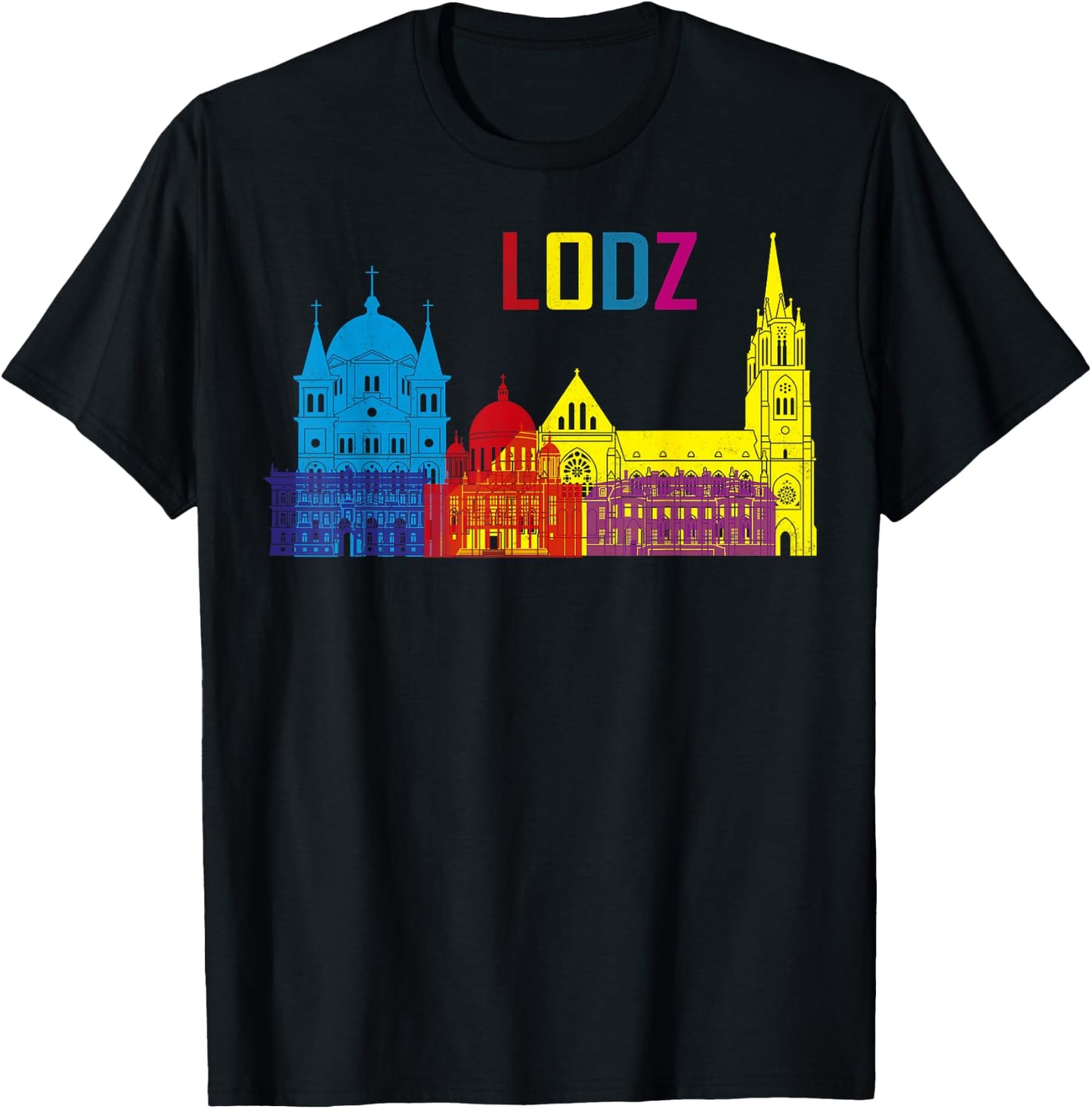 Travel Europe Poland Lodz Polska Polish Vacation Souvenir T-Shirt - T-Shirt | Black