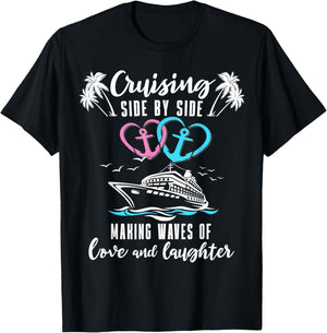 Romantic Cruising Husband Wife Ship Couple Cruise T-Shirt - T-Shirt | Black